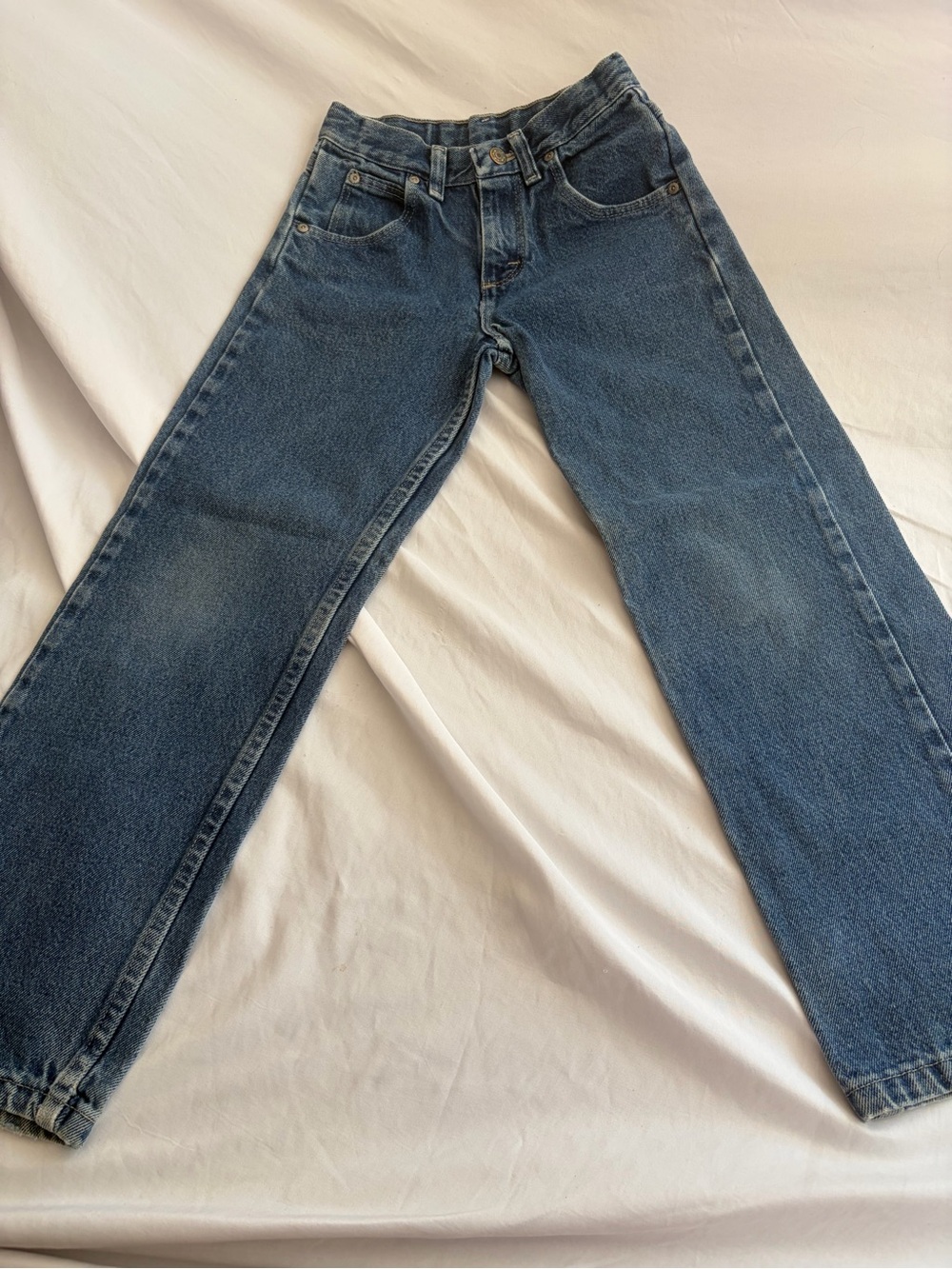 Wrangler Boys Jeans Size 10R Adjustable Waist Dark Wash Straight Leg Denim